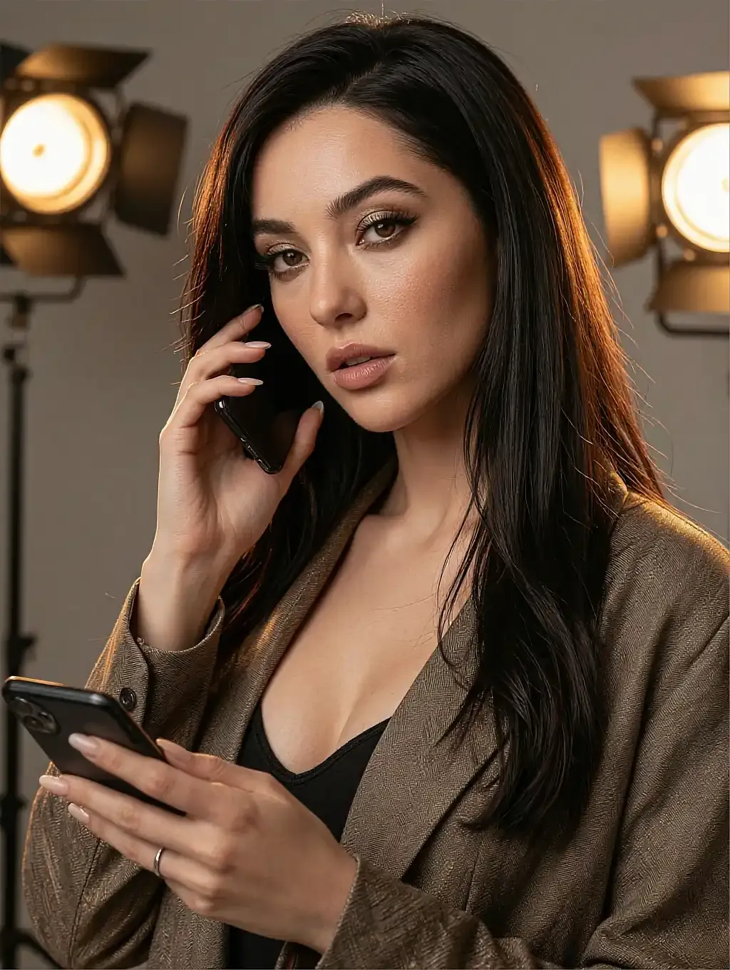 Fictional AI character featured on the second landing page, in daylight